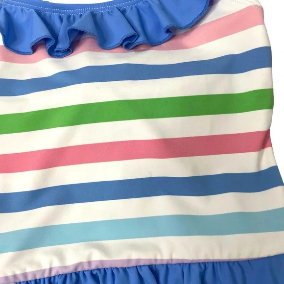 The Beaufort Bonnet Company striped bow ruffle swimsuit Sz 3T - Picture 3 of 8